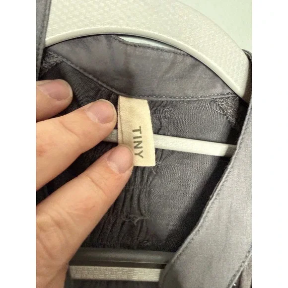 Anthropologie Tiny Kitsalano velvet & silk blend burnout blouse button down - Picture 3 of 13